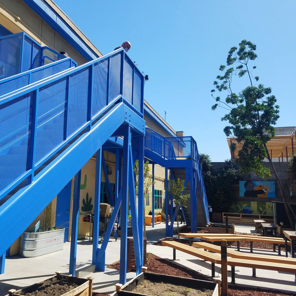 Staircase and exterior of elementary school